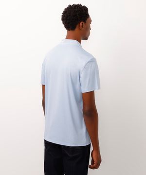 polo slim fit de algodão peruano azul