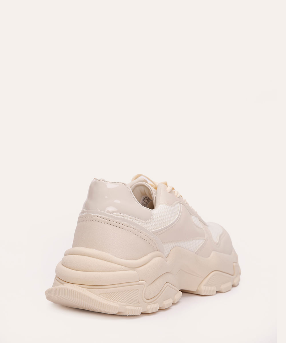 tênis casual chunky com recortes oneself off white