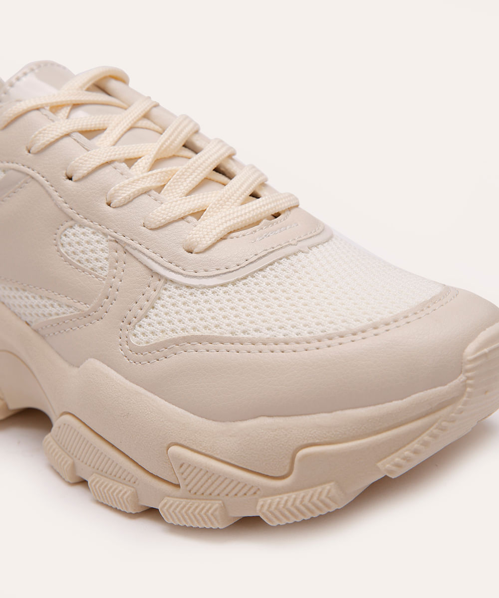 tênis casual chunky com recortes oneself off white