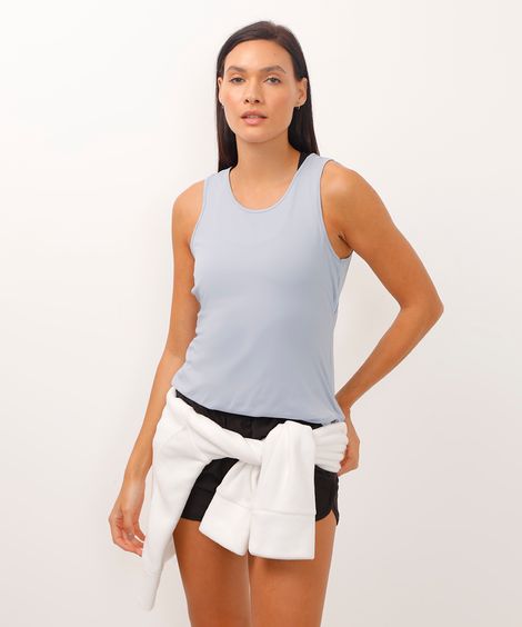 regata com recortes nas costas esportiva azul