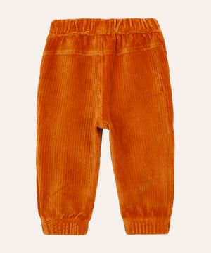 calça jogger de veludo cotelê infantil marrom