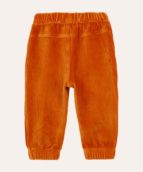 calça jogger de veludo cotelê infantil marrom