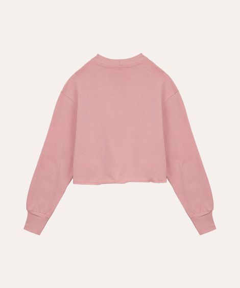 cropped de moletinho infantil paetê rosa