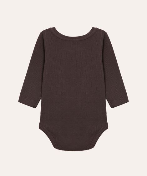 Body infantil manga longa cinza