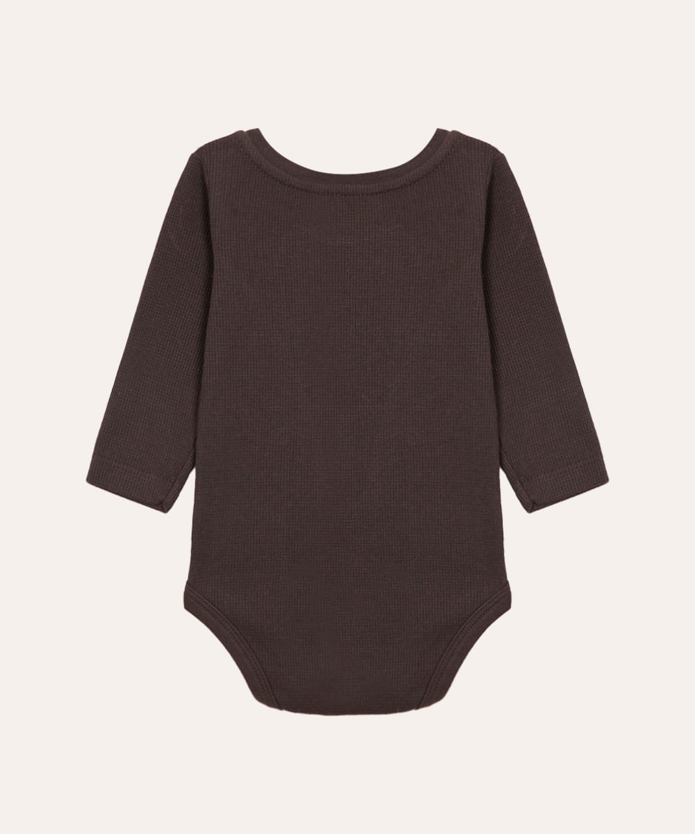 Body infantil manga longa cinza