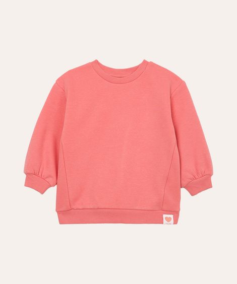 blusão de moletom manga longa infantil rosa
