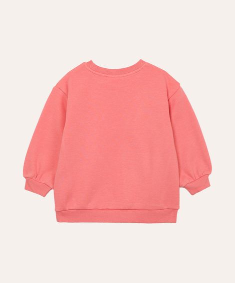blusão de moletom manga longa infantil rosa