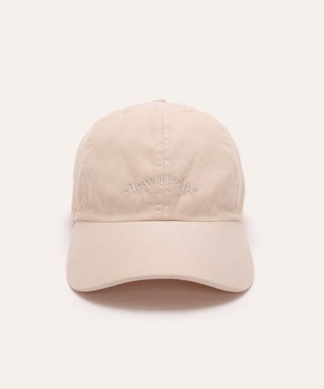 boné de sarja slow living aba curva bege