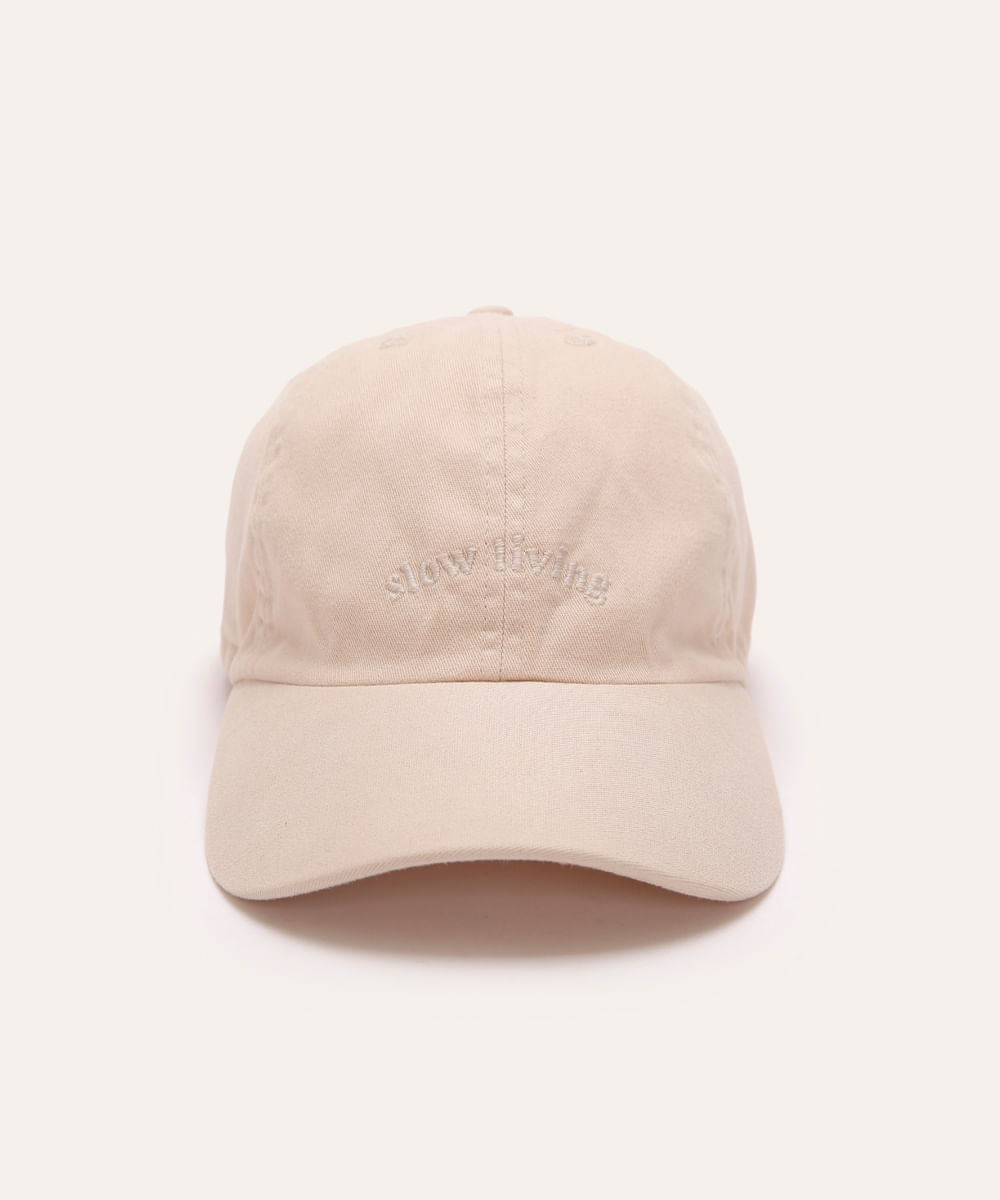 boné de sarja slow living aba curva bege