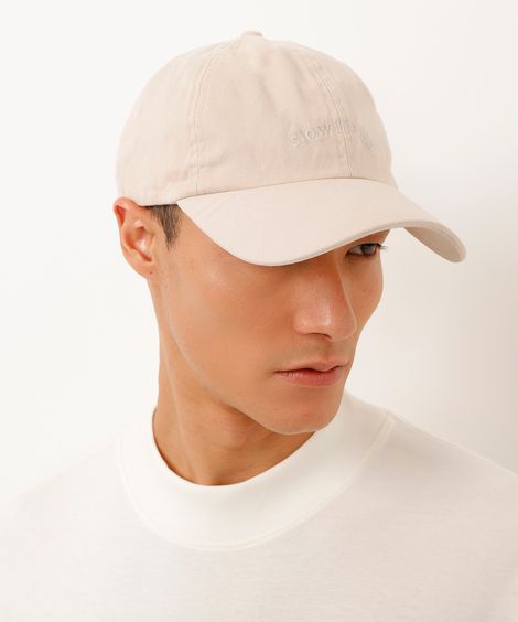 boné de sarja slow living aba curva bege