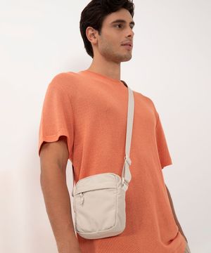 bolsa shoulder com alça regulável bege