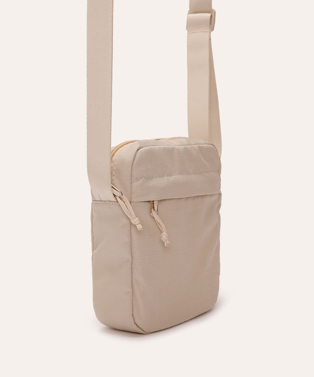 bolsa shoulder com alça regulável bege