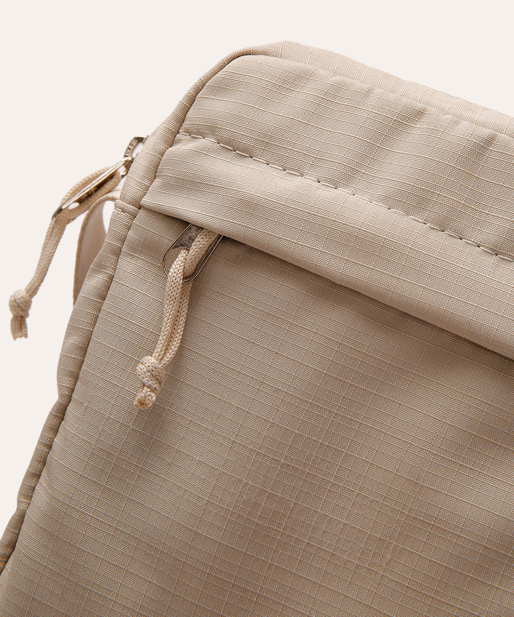 bolsa shoulder com alça regulável bege