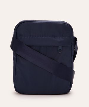 bolsa shoulder com bolso e alça regulável azul marinho