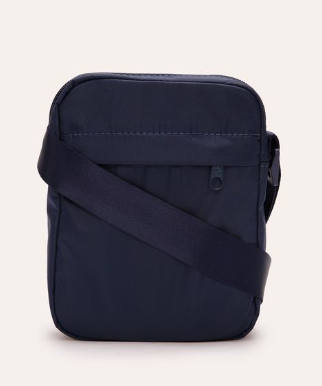 bolsa shoulder com bolso e alça regulável azul marinho
