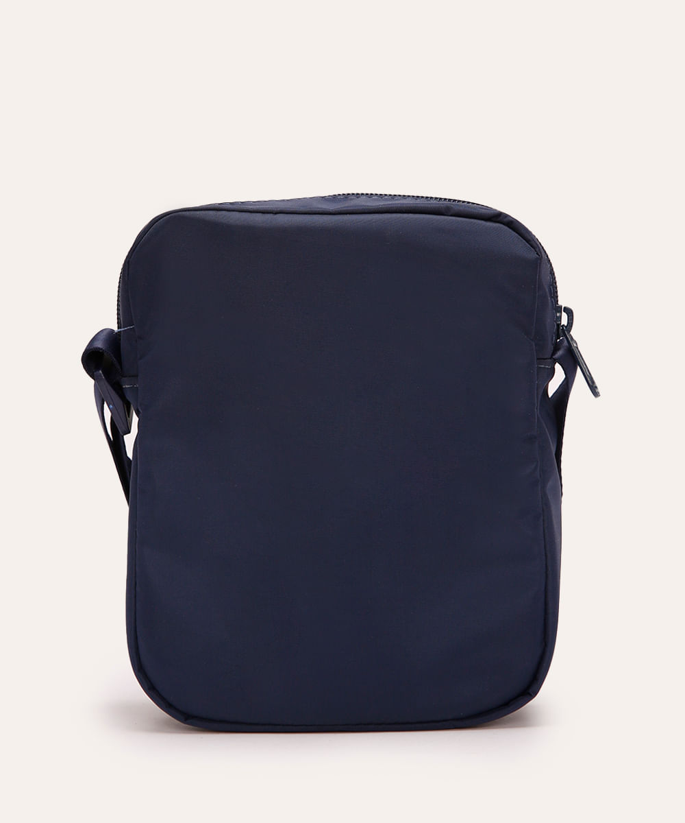 bolsa shoulder com bolso e alça regulável azul marinho