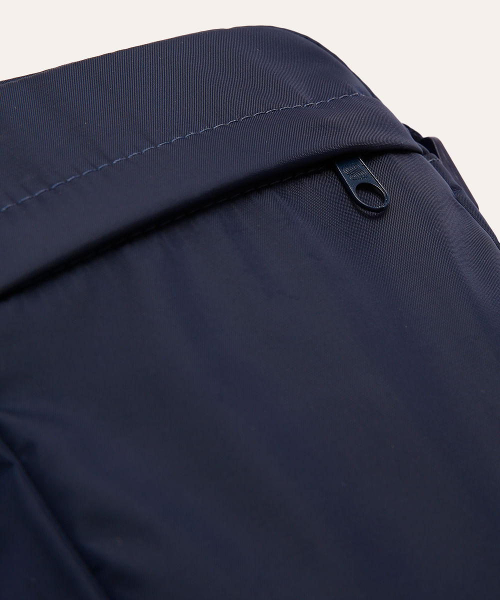 bolsa shoulder com bolso e alça regulável azul marinho