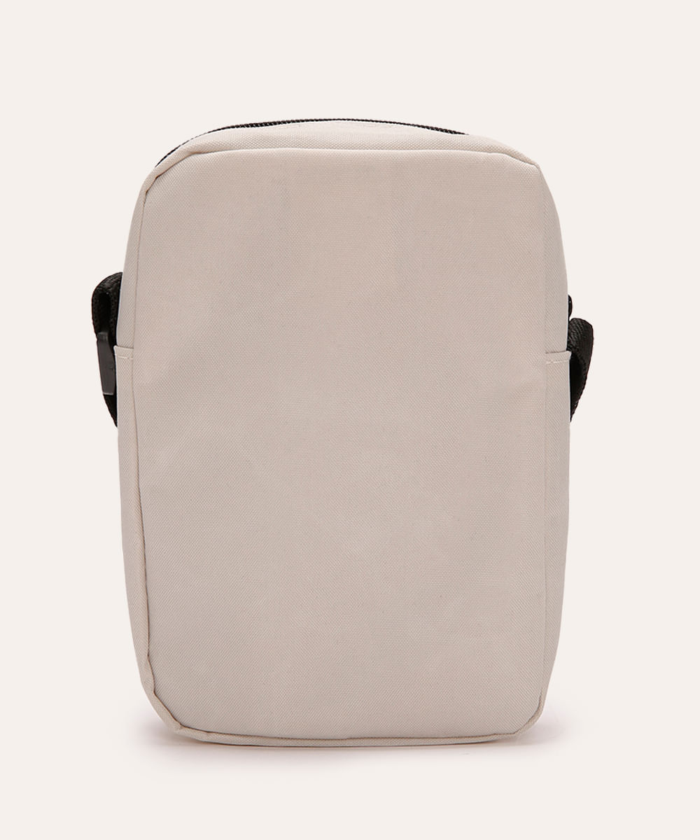 bolsa shoulder com zíper cinza