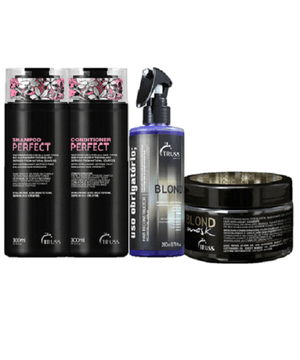 Truss Perfect Kit Shampoo Condicionador 300ml Mascara Blond 180g e Uso Obrigatorio Blond 260ml