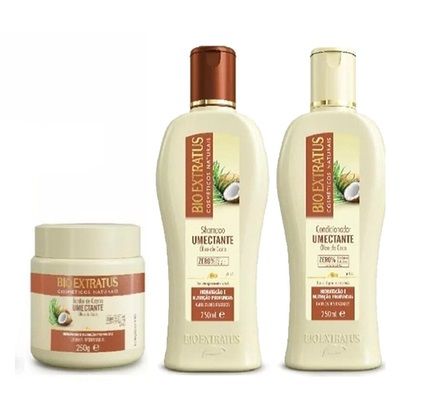 Kit Bio Extratus Óleo de Coco (Shampoo+Condicionador+Banho de Creme 250g)
