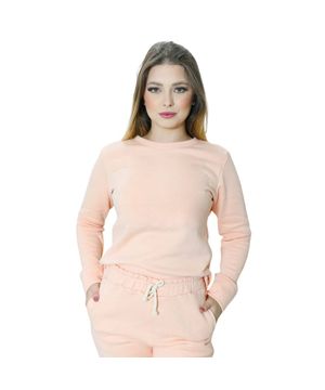 Conjunto Feminino Longo Moletom Flanelado Homewear Luna Cuore