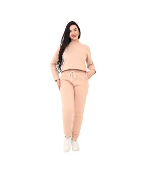 Conjunto Feminino Longo Moletom Flanelado Homewear Luna Cuore