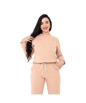 Conjunto Feminino Longo Moletom Flanelado Homewear Luna Cuore