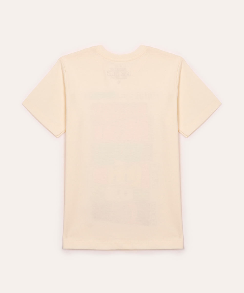 camiseta de algodão infantil turma do problems off white