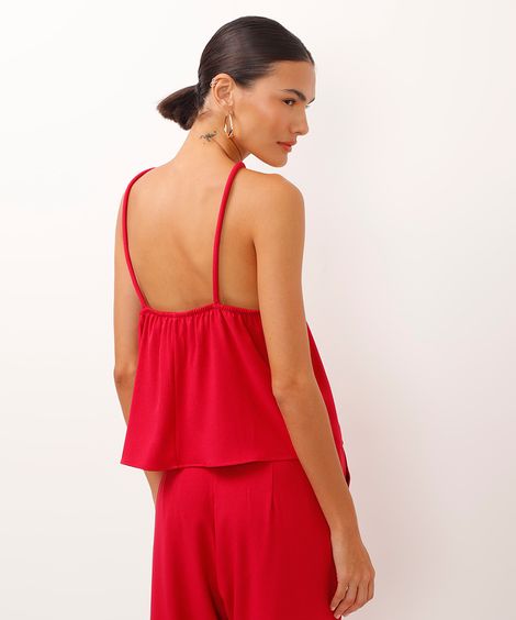 regata halterneck alça fina com amarração rosa