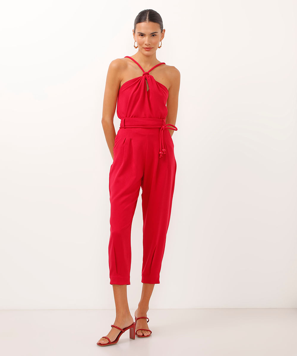 regata halterneck alça fina com amarração rosa