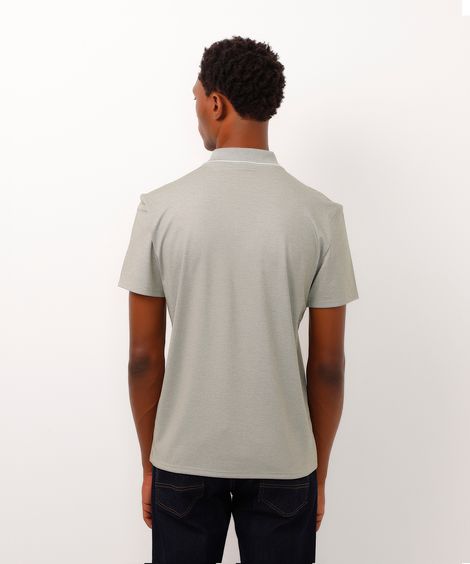 polo slim fit de algodão peruano verde