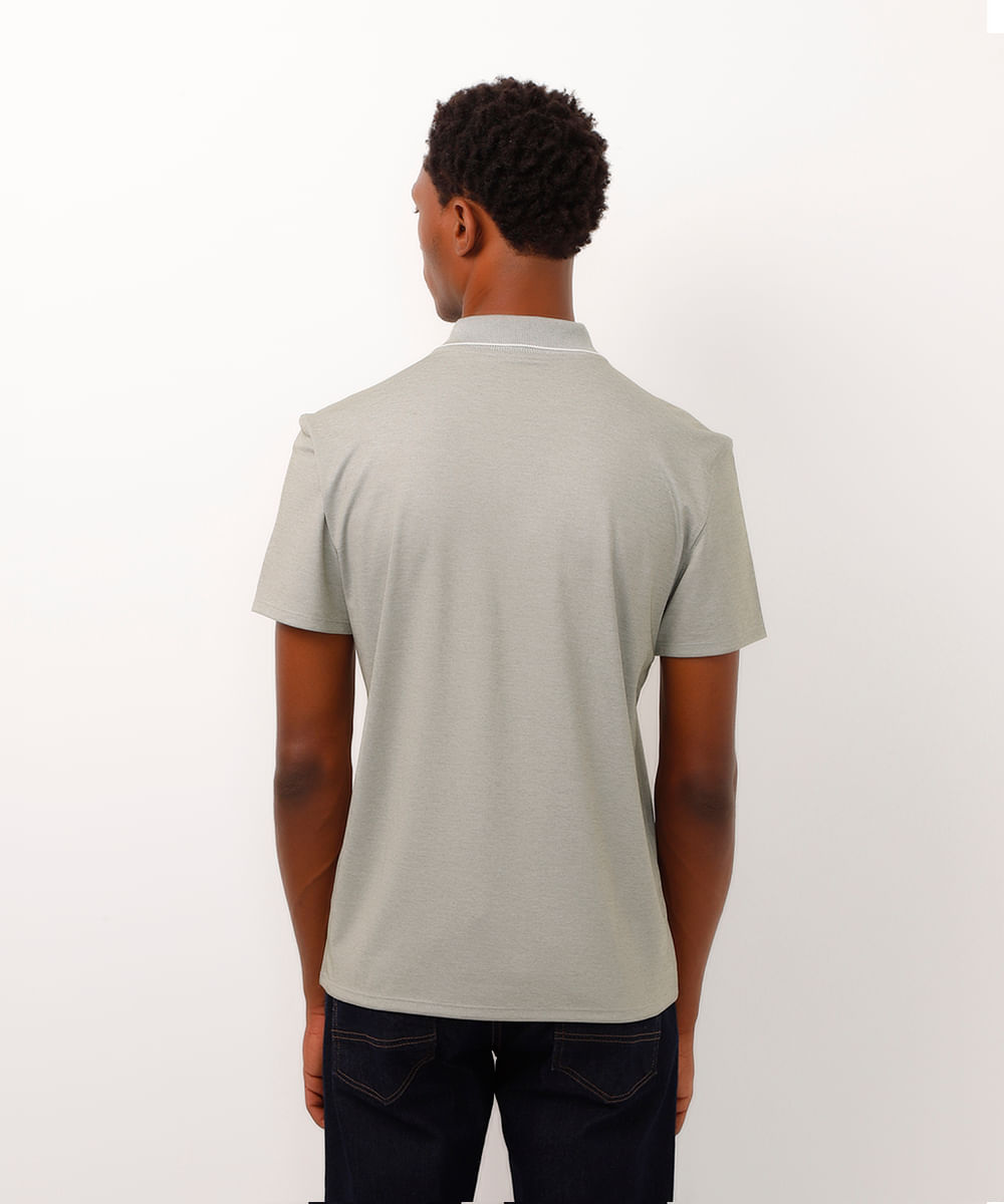 polo slim fit de algodão peruano verde