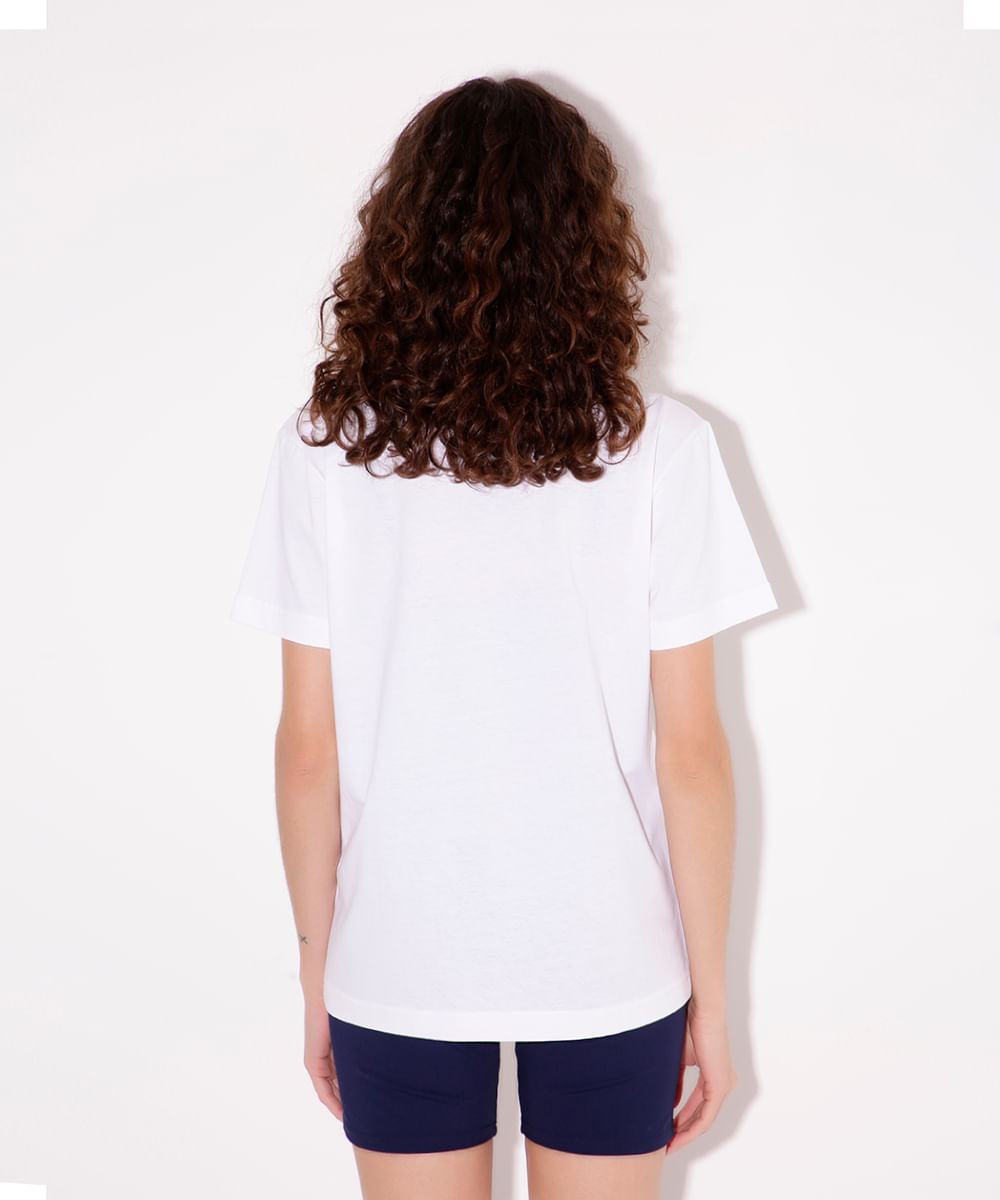 camiseta de algodão running club mindset sport off white