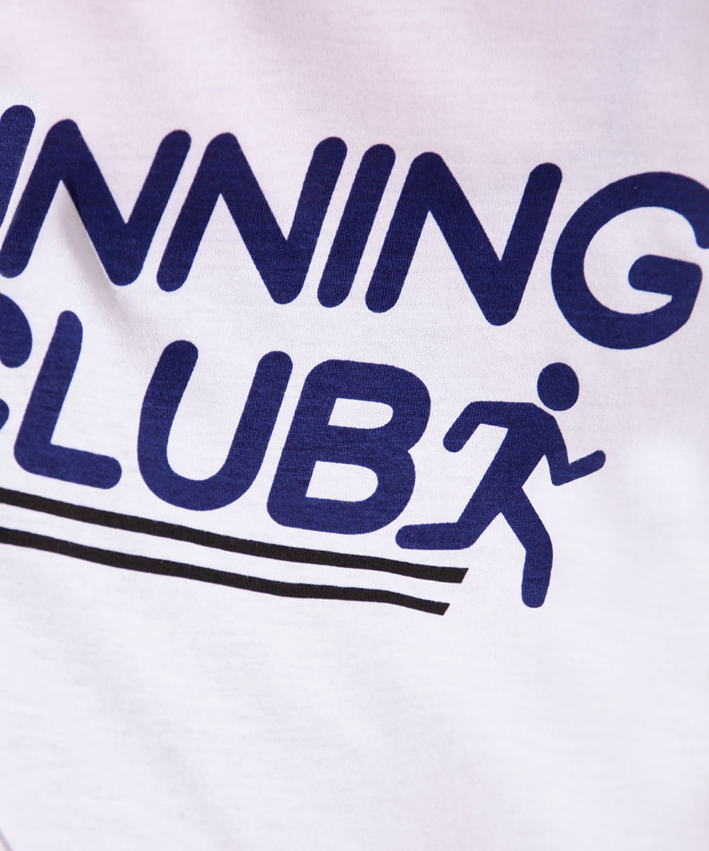 camiseta de algodão running club mindset sport off white