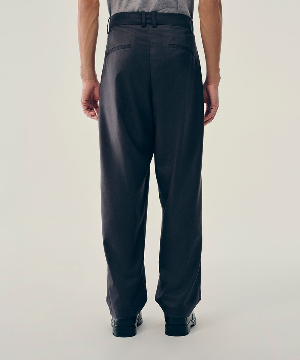 calça reta de alfaiataria cinza