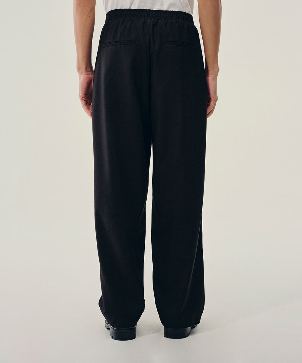 calça jogger alfaiataria cós elástico preta