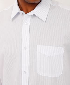 camisa manga longa quadriculada branco