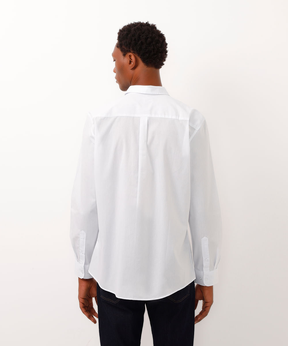 camisa manga longa quadriculada - branco