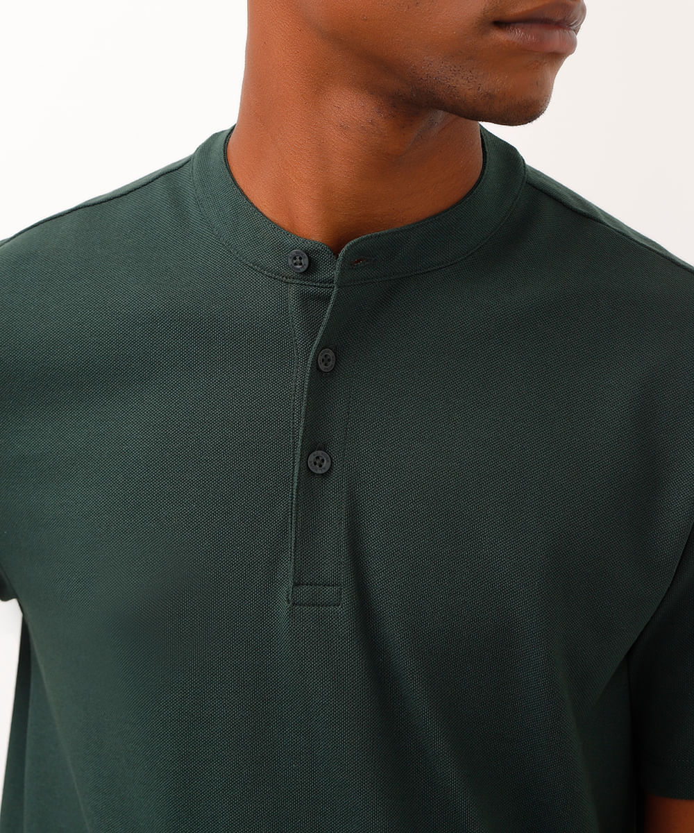 polo comfort gola padre manga curta verde