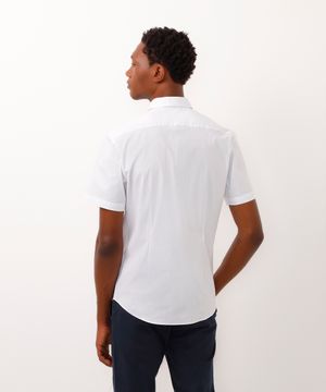 camisa slim fit manga curta branco