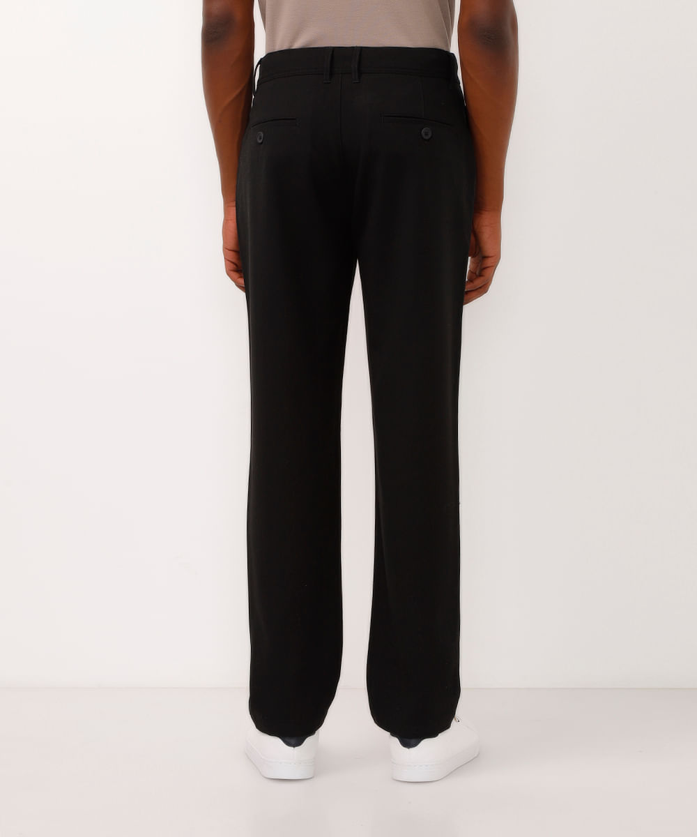 calça reta de alfaiataria preta