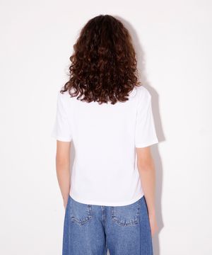 camiseta de algodão com laço mindset off white