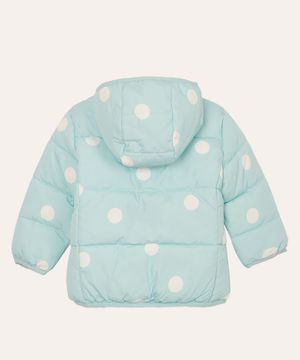 jaqueta puffer infantil com capuz poá verde