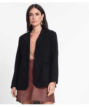 Blazer Feminino De Veludo Cotelê Misso Preto