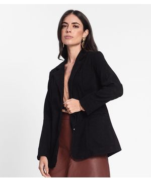 Blazer Feminino De Veludo Cotelê Misso Preto