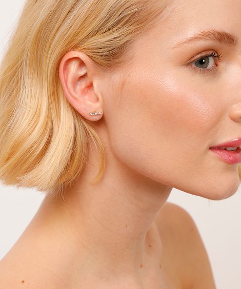 kit de 5 brincos earcuff com strass dourado