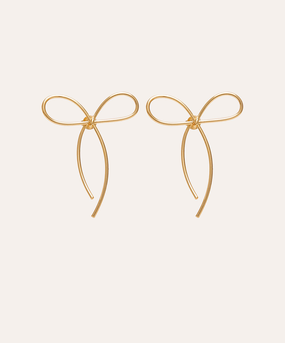 brinco laço delicado dourado