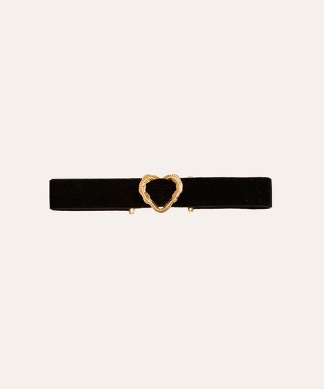 colar choker de veludo com coração preto
