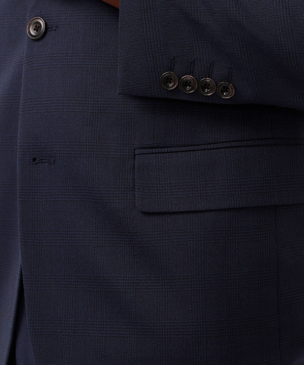 blazer de alfaiataria xadrez azul marinho