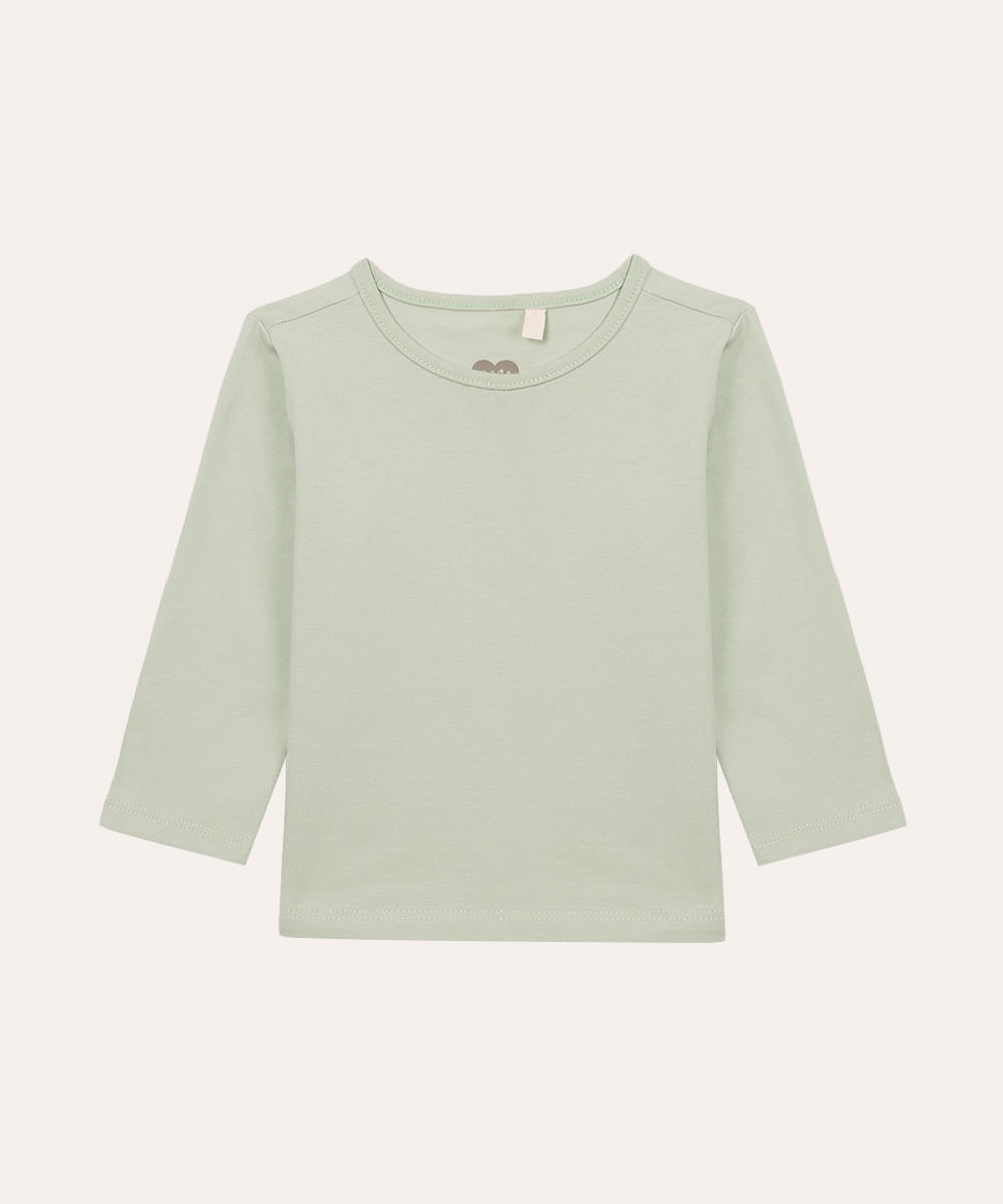 blusa de algodão infantil verde